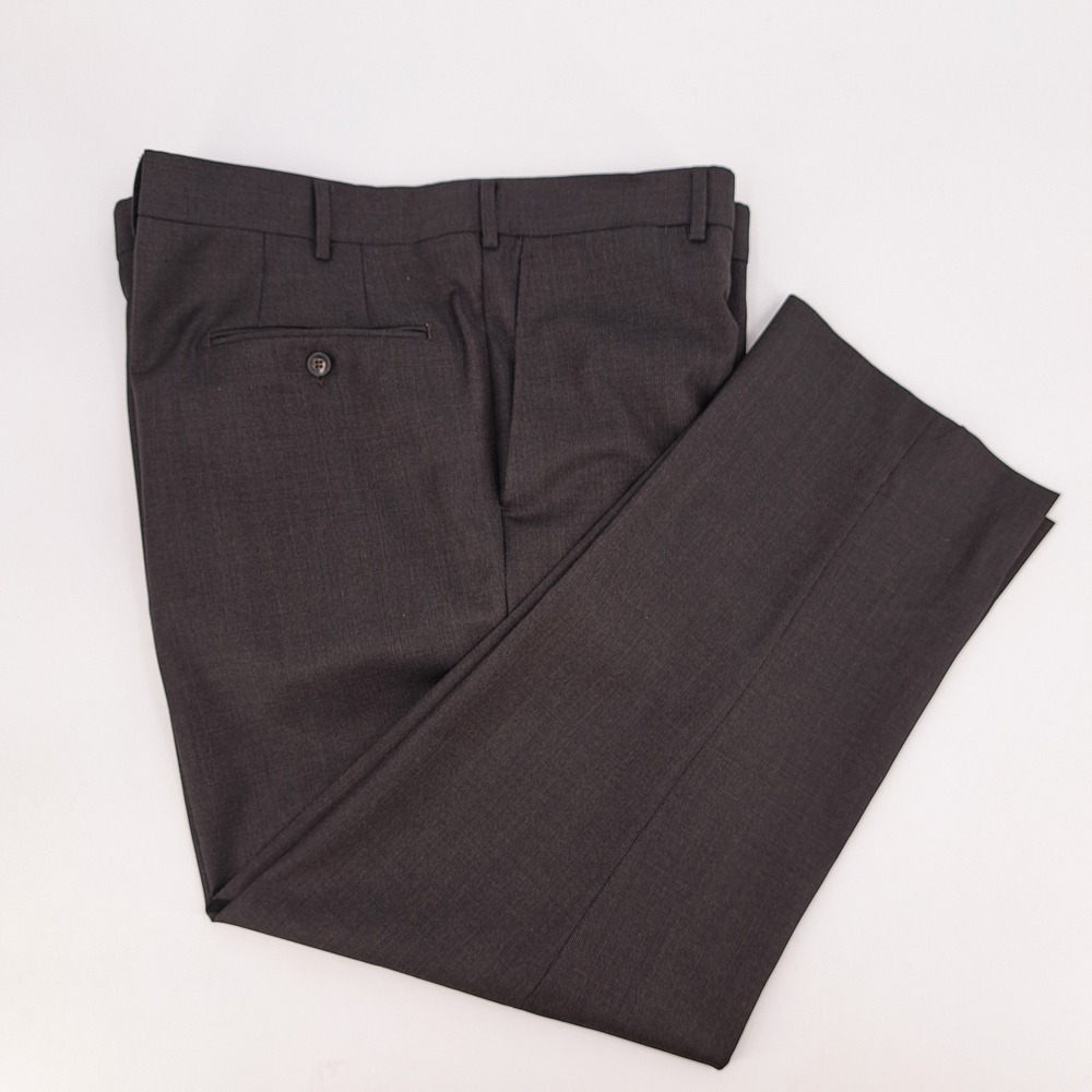 Vitale Barberis Canonico Dress Pants Mens 42x27.5 Super 110s Wool Brown Italy